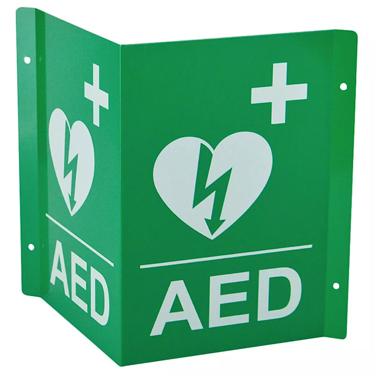 AED-Nasenschild aus Aluminium, H 230 x L 185 mm