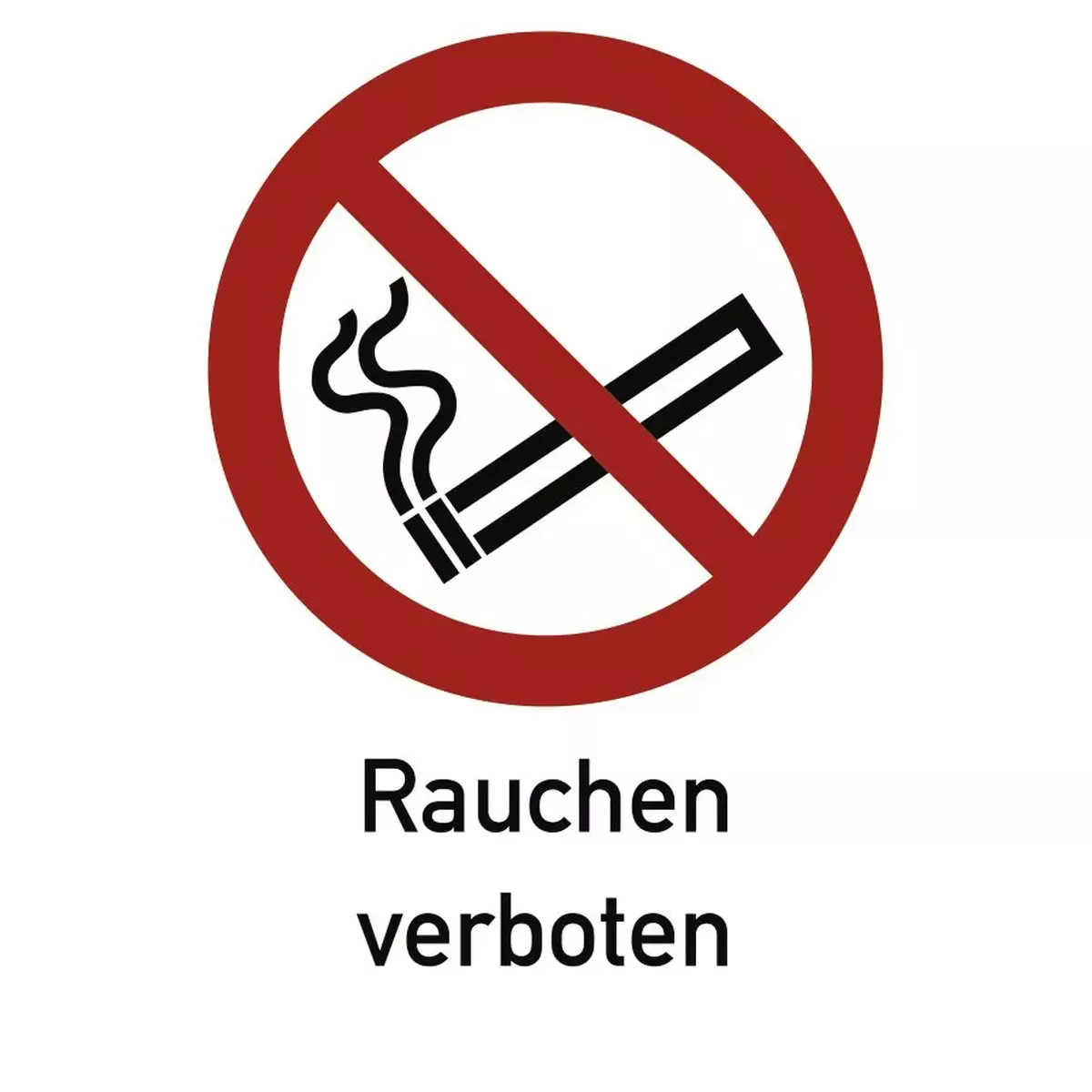 Rauchen verboten ISO 7010, Kombischild, Alu, 210x297 mm