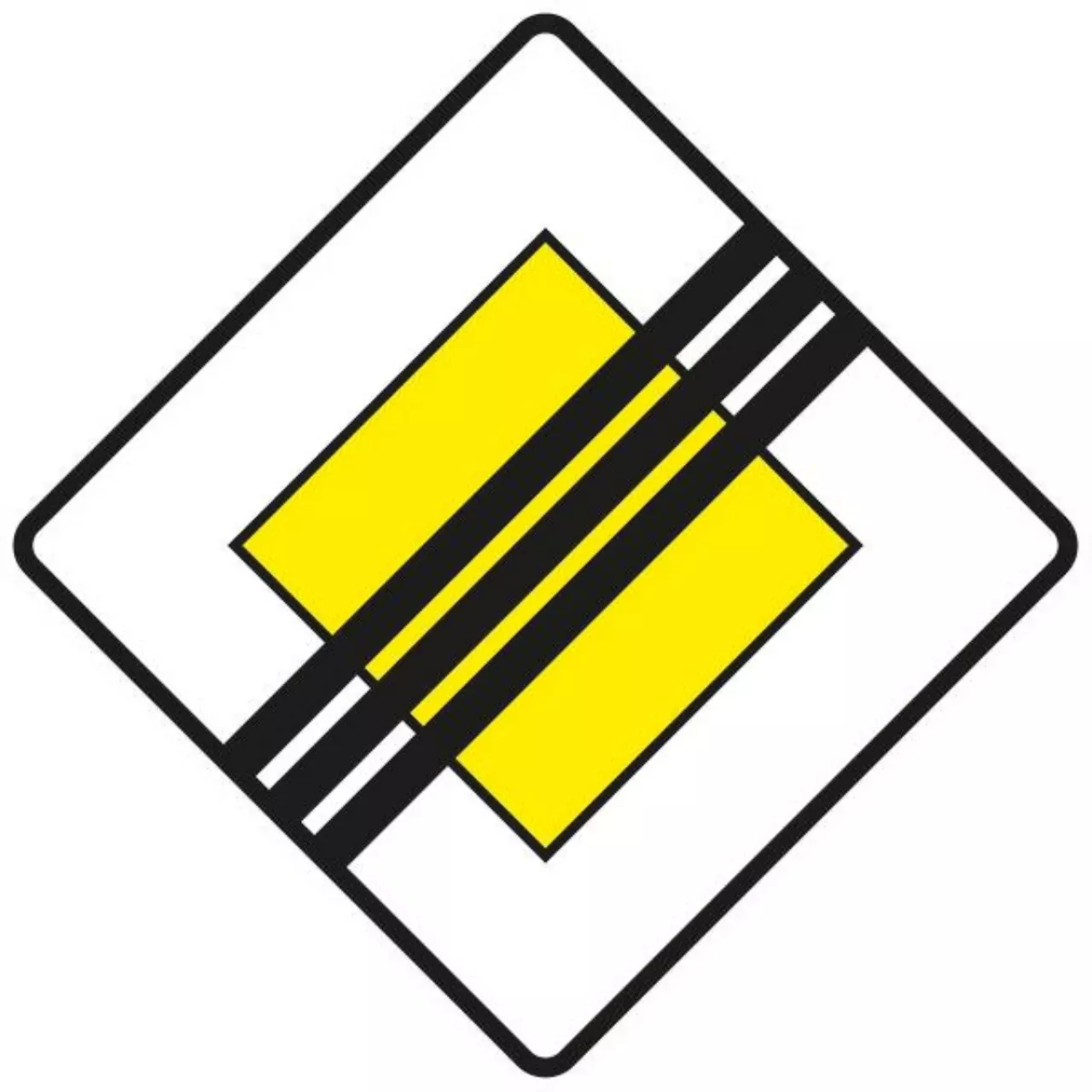 Verkehrszeichen 307 Ende der Vorfahrtstraße - 600x600 2 mm RA2