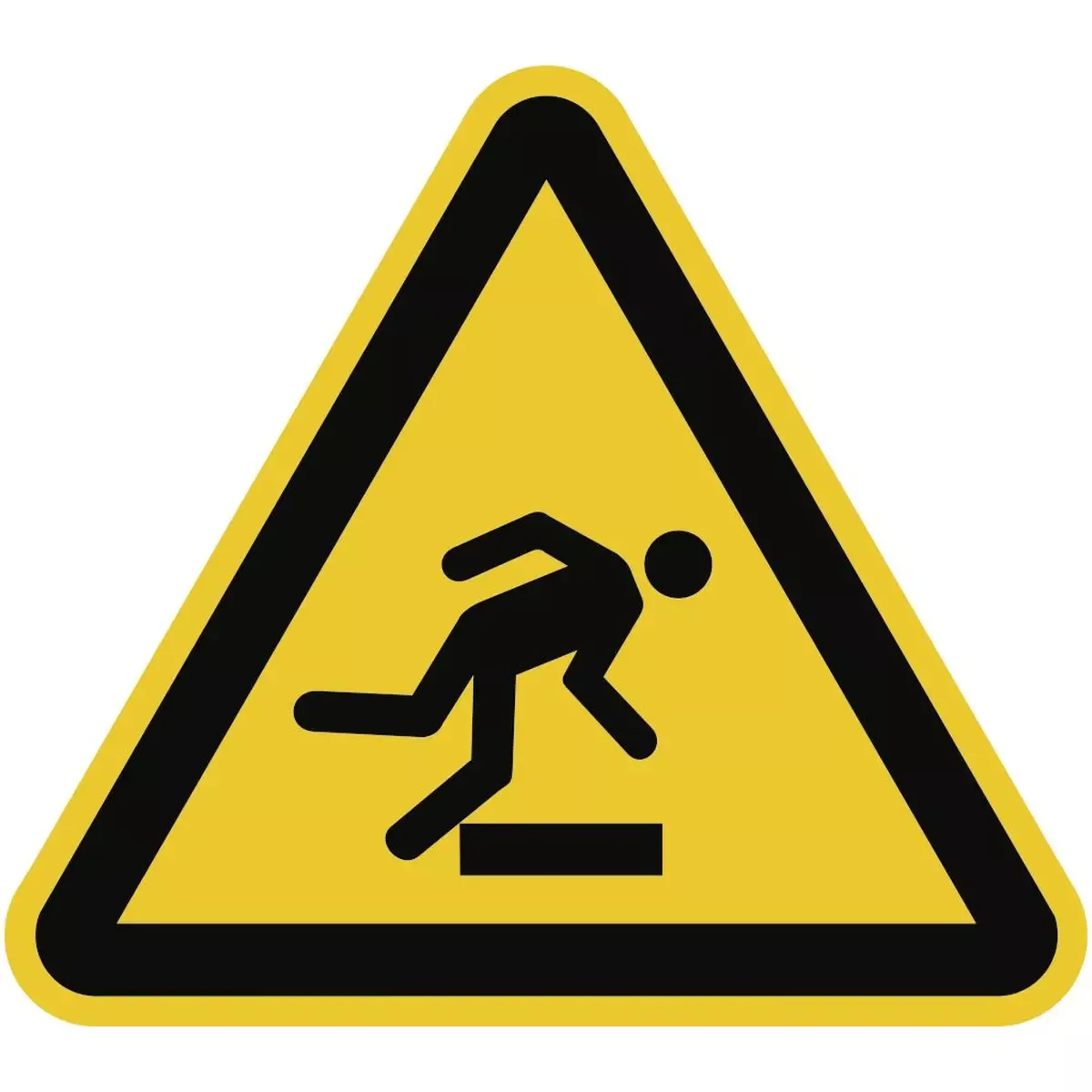 Warnung vor Hindernissen am Boden ISO 7010, Alu, 400 mm SL