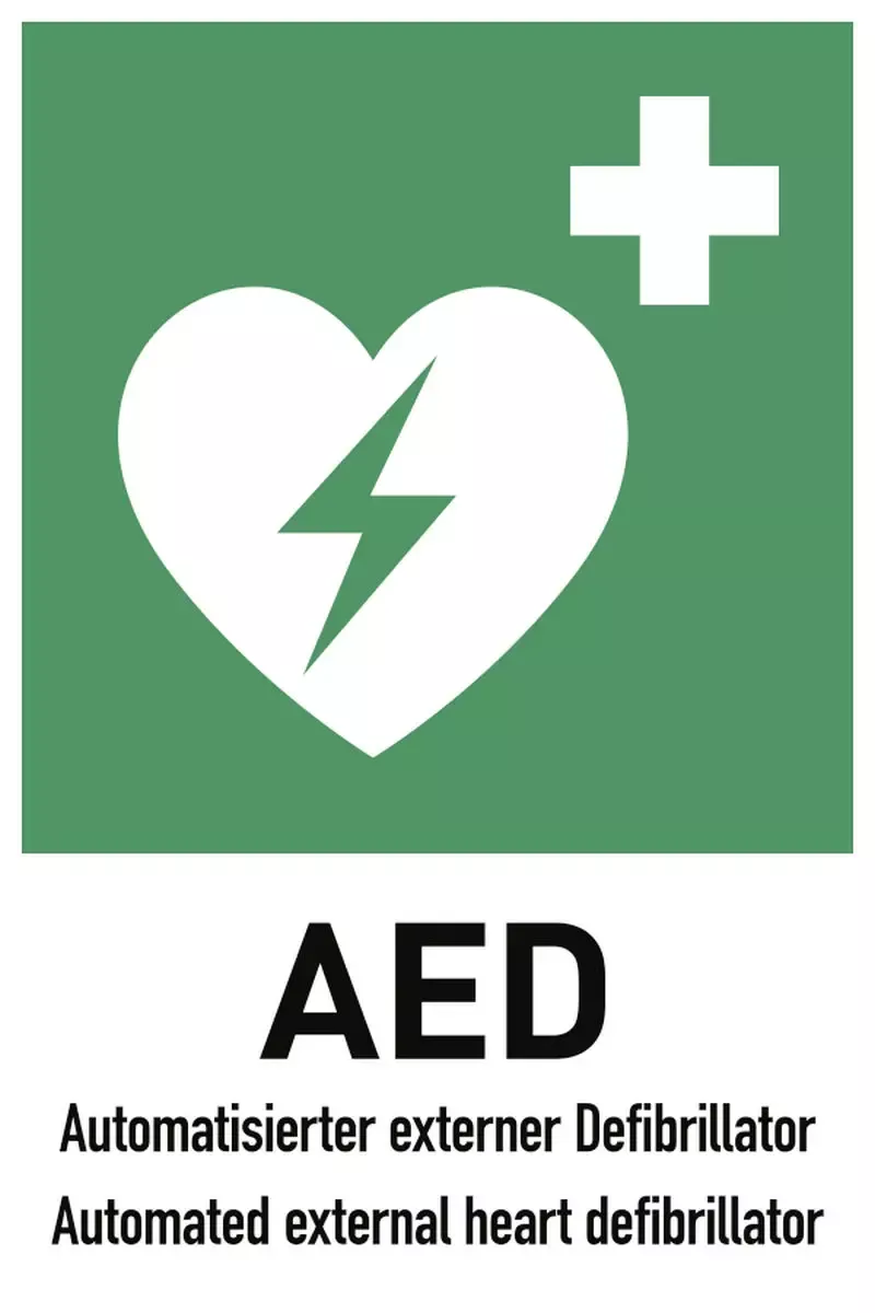 Defibrillator (AED), Kombischild, Alu, 200x300 mm