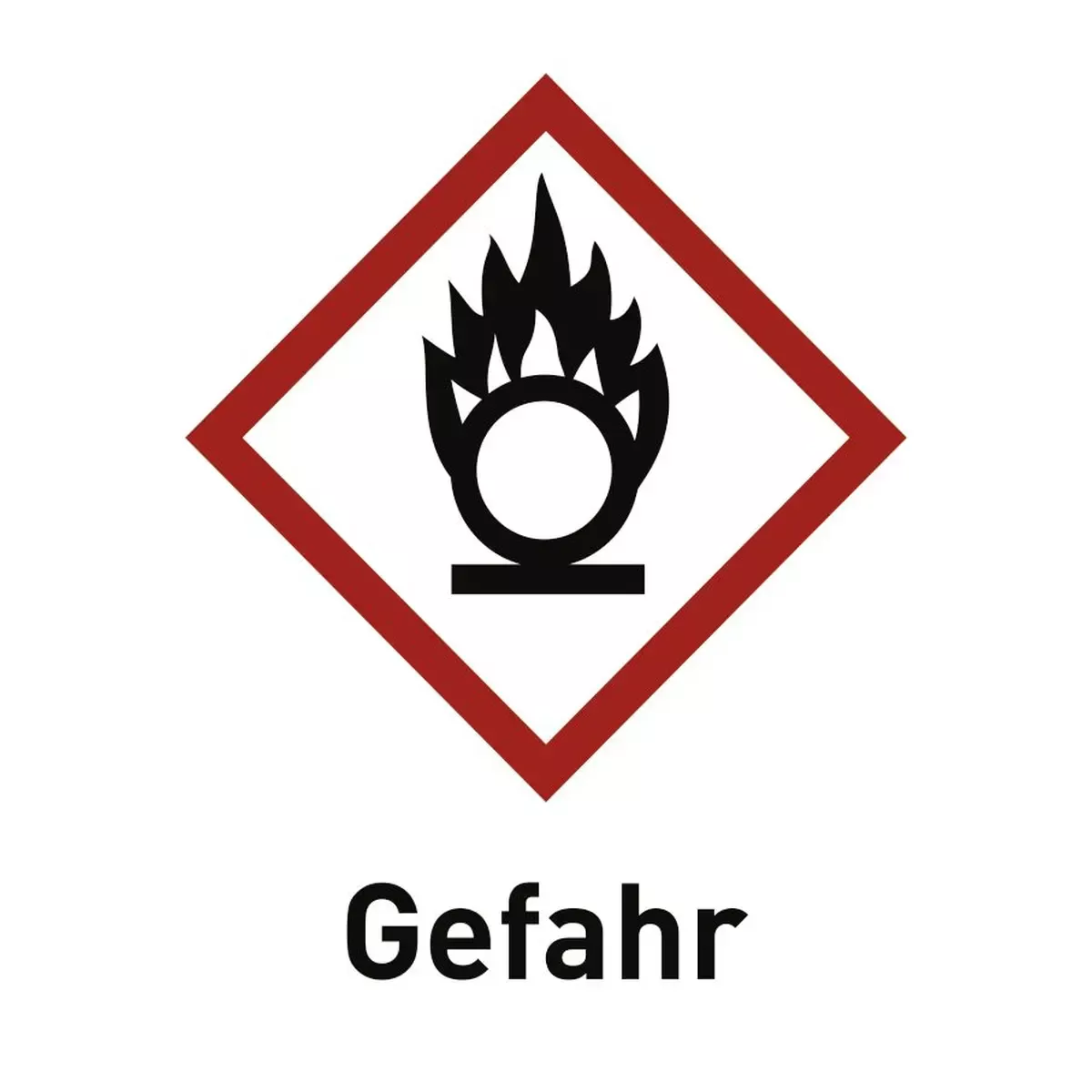 Oxidierend (GHS 03) Gefahr, Folie, 26x37 mm, 500 Stück/Rolle