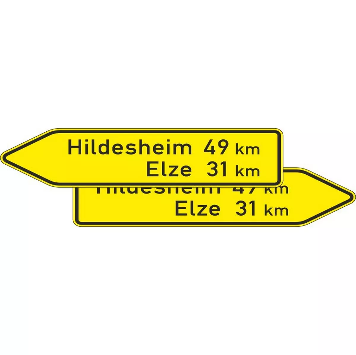 Verkehrszeichen 418-40 Pfeilwegweiser auf sonstigen Straßen, doppelseitig - 350x1250x2mm RA1 2-seitig