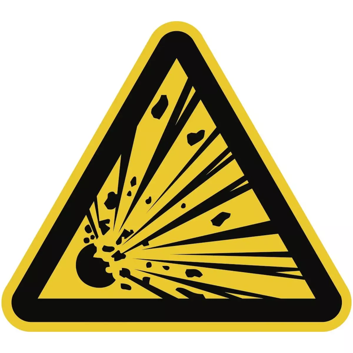 Warnung vor explosionsgefährlichen Stoffen ISO 7010, Folie, 200 mm SL