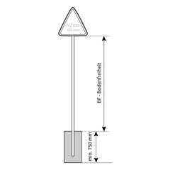 Rohrrahmen Dreieck für Schildmaß: SL 630 mm IVZ E01