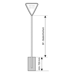 Rohrrahmen Dreieck für Schildmaß: SL 630 mm IVZ E06