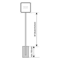 Rohrrahmen Quadrat H 600 x B 600 mm, Stahl feuerverzinkt, nach IVZ Typennummer E32