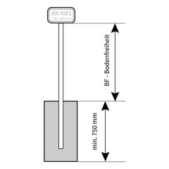 Rohrrahmen Rechteck Standrohr ø 48,3/2,0 mm für Schildmaß: 150 x 300 IVZ RR-KM1