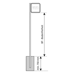 Rohrrahmen Rechteck Standrohr ø 60,3/2,0 mm für Schildmaß: 420 x 420 IVZ EF1