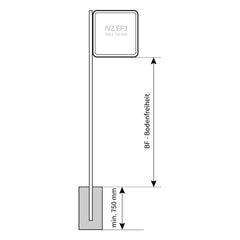 Rohrrahmen Rechteck Standrohr ø 76,1/2,0 mm für Schildmaß: 750 x 750 IVZ EF3