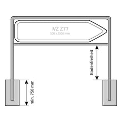 Rohrrahmen Wegweiser Standrohr ø 60,3/2,0 mm, 500 x 2500 mm 2-beinig IVZ Z77