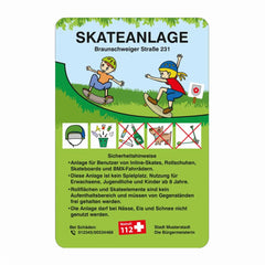 Spiel- und Sportanlagenschilder, Skateanlage, bunt, 630 x 420 mm, 2 mm RA1/A Astifol