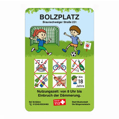 Spiel- und Sportanlagenschilder, Bolzplatz, bunt, 630 x 420 mm, 2 mm Lackfolie