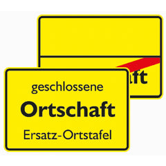 Verkehrszeichen 310-40 Ersatz-Ortstafel doppelseitig - 600x900 2 mm RA1