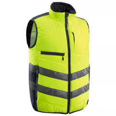 Thermo-Warnschutzwesten Grimsby, Farbe HiVis gelb/schwarzblau, Gr.2XL