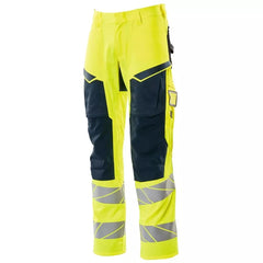 Warnschutz-Bundhose Accelerate Safe, Farbe HiVis gelb/schwarzblau, Gr. 82C44