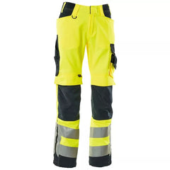 Warnschutz-Bundhose Kendal, Farbe HiVis gelb/schwarzblau, Gr. 82C44