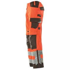 Warnschutz-Bundhose Kendal, Farbe HiVis rot/dunkelanth., Gr. 82C44