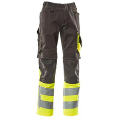 Warnschutz-Bundhose Leeds, Farbe dunkelanth./HiVis gelb, Gr. 82C44