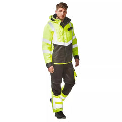 Warnschutz-Bundhose Leeds, Farbe schwarz/HiVis gelb, Gr. 82C46