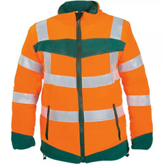 Warnschutz-Fleecejacke, Farbe leuchtorange/grün, Gr. 2XL