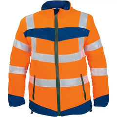 Warnschutz-Fleecejacke, Farbe leuchtorange/marine, Gr. XS