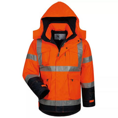 Warnschutz-Jacke 2 in 1 Philipp, Farbe Farbe fluo-orange/marine, Gr. 2XL