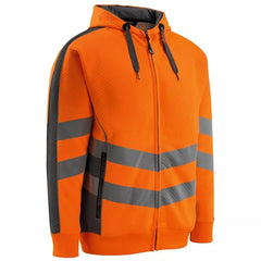 Warnschutz-Kapuzensweatshirt Corby, Farbe HiVis orange/dunkelanth., Gr.L