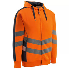 Warnschutz-Kapuzensweatshirt Corby, Farbe HiVis orange/schwarzblau, Gr.2XL