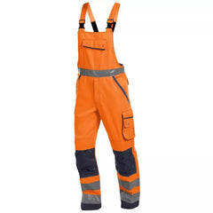 Warnschutz-Latzhose Malmedy, Farbe neonorange/dunkelblau, Gr. 42