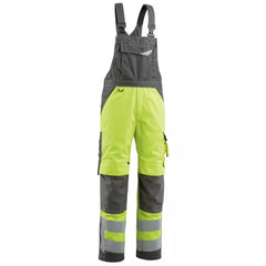 Warnschutz-Latzhose Newcastle, Farbe HiVis gelb/dunkelanth., Gr. 82C44