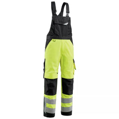 Warnschutz-Latzhose Newcastle, Farbe HiVis gelb/schwarz, Gr. 82C44