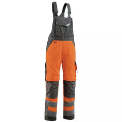 Warnschutz-Latzhose Newcastle, Farbe HiVis orange/dunkelant., Gr. 82C44