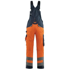 Warnschutz-Latzhose Newcastle, Farbe HiVis orange/schwarzbl., Gr. 82C46