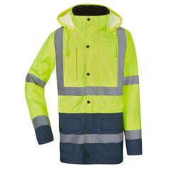 Warnschutz-Parka 4-in-1, Farbe leuchtgelb/blau, Gr. S