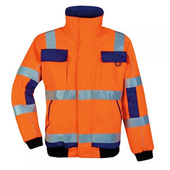 Warnschutz-Pilotenjacke, Farbe leuchtorange/marineblau, Gr . 2XL