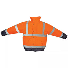 Warnschutz-Pilotenjacke, Farbeleuchtorange/marine, Gr.2XL