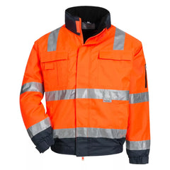 Warnschutz-Pilotenjacke, Neonorange/blau, Gr.3XL