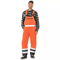 Warnschutz Winter-Latzhose, Farbe orange/marine, Gr.2XL