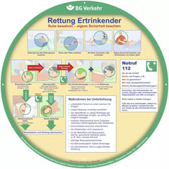 Aushang Rettung Ertrinkender, Alu, Ø 400 mm