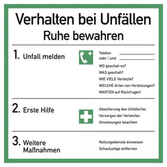 Verhalten bei Unfällen ISO 7010, Kunststoff, 180x180 mm