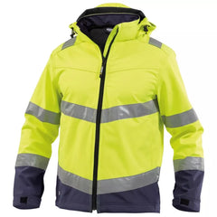 Warnschutz-Softshell-Jacke Malaga, Farbe neongelb/dunkelblau, Gr. L