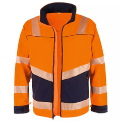 Warnschutz-Softshelljacke, Farbe leuchtorange/marine, Gr.3XL