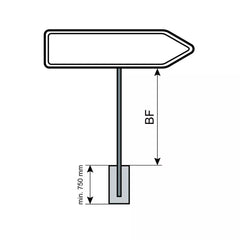 Rohrrahmen Wegweiser Standrohr ø 76,1/2,0 mm, 400 x 2000 mm IVZ E835