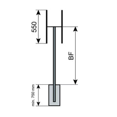 Rohrrahmen für Schildmaß: 500 x 500, Standrohr ø 60,3/2,0 IVZ GP1