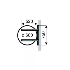 Wandhalterung für Verkehrszeichen ø 600, Bohrung lt. IVZ, aus Flachstahl 40 x 5 mm