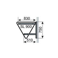 Wandhalterung für Verkehrszeichen SL 900, Bohrung lt. IVZ, aus Flachstahl 30 x 5 mm