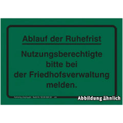 Ablauf der Ruhefrist, Aufkleber selbstklebend 146x105, grün/schwarz, 10 Stück