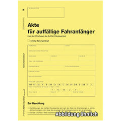 Akte für auffällige Fahranfänger, A4, 4-seitig, gelb, 25 Stück