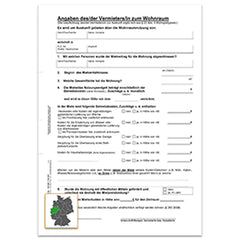 Angaben des Vermieters zum Wohnraum, A4, 40 Stück
